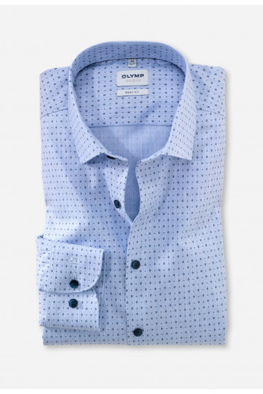 Chemise slim fantaisie bleue : manches longues.