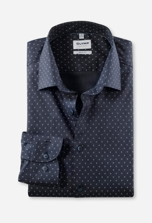 Chemise slim fantaisie marine : manches longues.