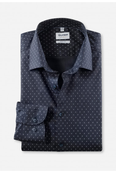 Chemise slim fantaisie marine : manches longues.