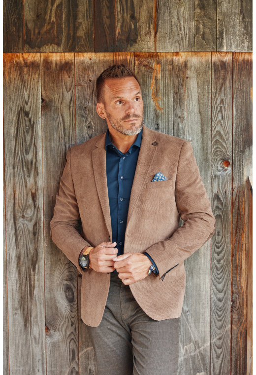 Veste ELOS aspect velours camel