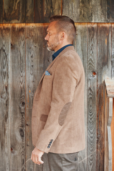Veste ELOS aspect velours camel
