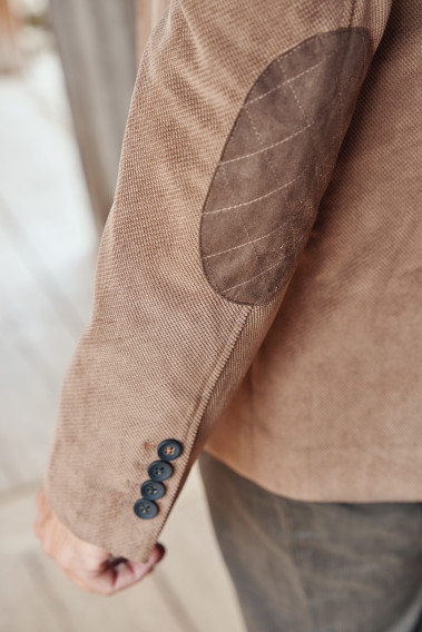 Veste ELOS aspect velours camel