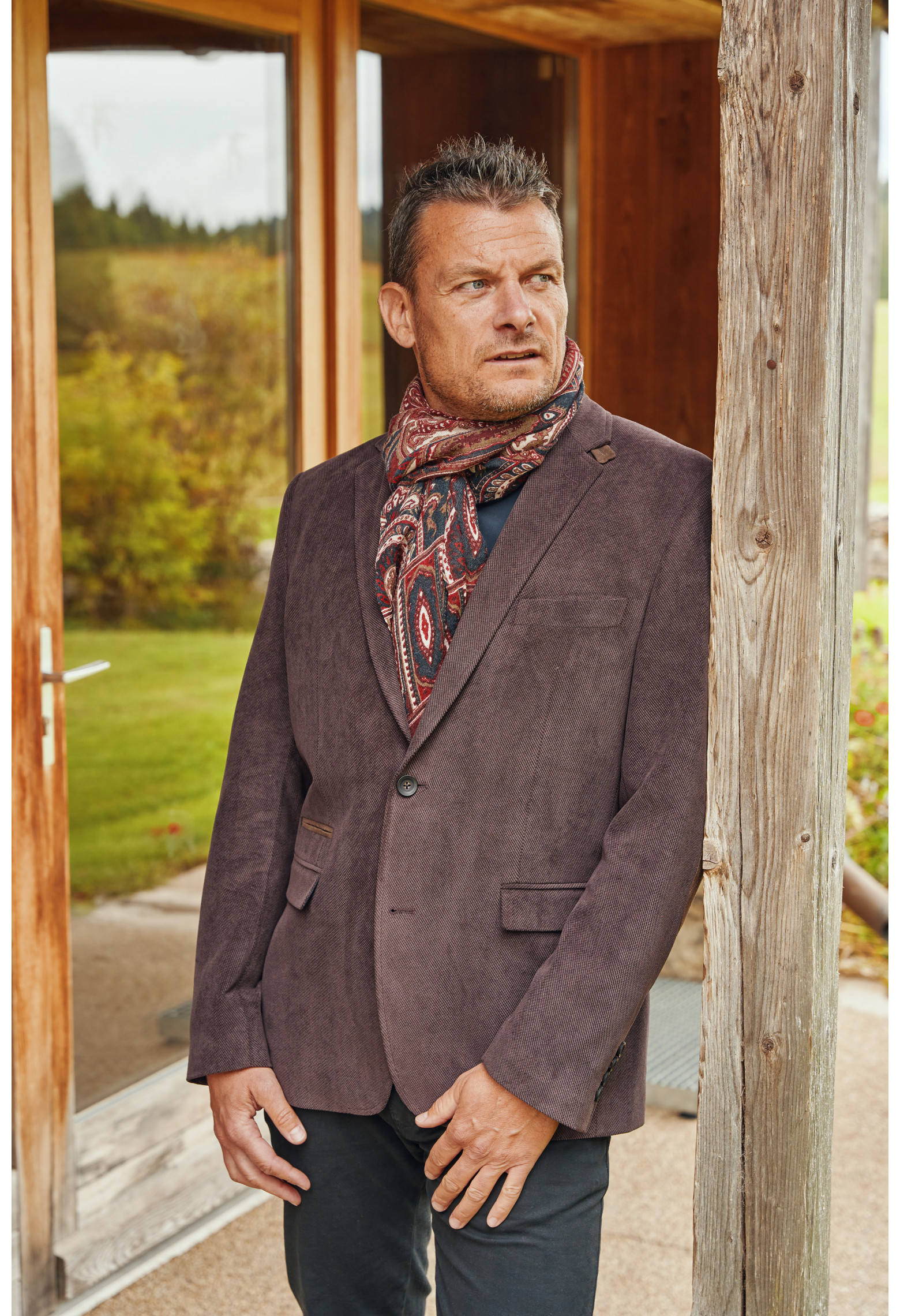 Veste ELOS aspect velours bordeaux