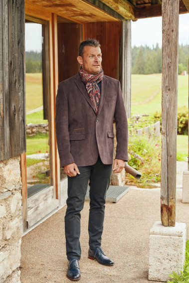 Veste ELOS aspect velours bordeaux