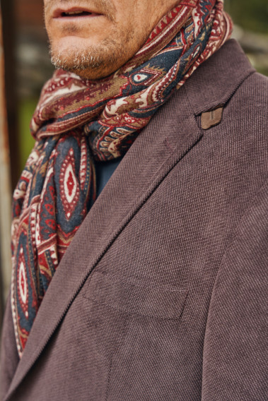 Veste ELOS aspect velours bordeaux