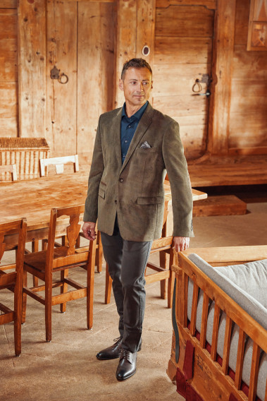 Veste ELOS aspect velours kaki