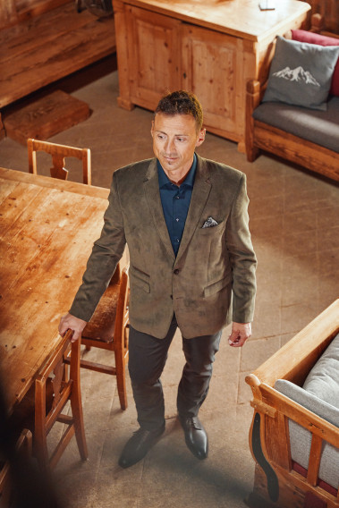 Veste ELOS aspect velours kaki