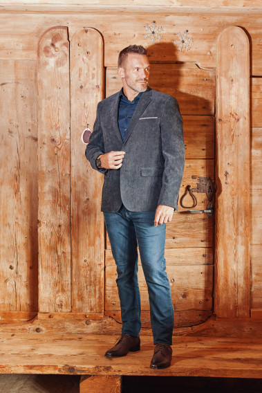 Veste GROOVE aspect velours grise