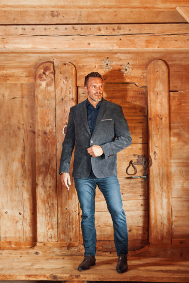 Veste GROOVE aspect velours grise