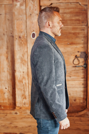 Veste GROOVE aspect velours grise