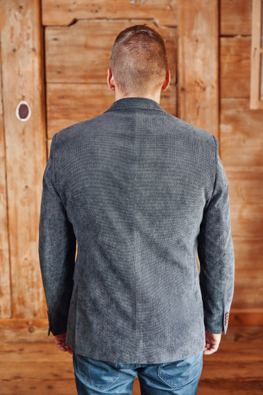 Veste GROOVE aspect velours grise