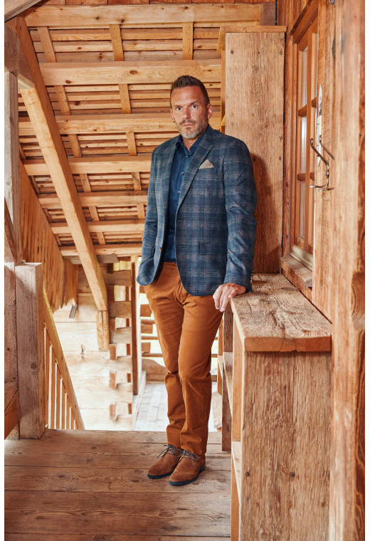 Veste PARKERV carreaux bleu