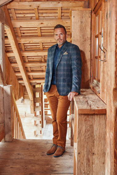 Veste PARKERV carreaux bleu