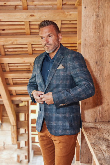 Veste PARKERV carreaux bleu