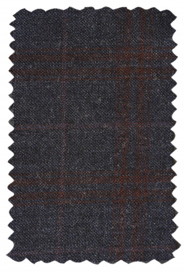 Matière du gilet CHRIS carreaux bordeaux.