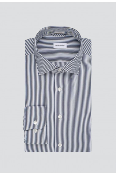 Chemise slim à rayures grises : manches longues.
