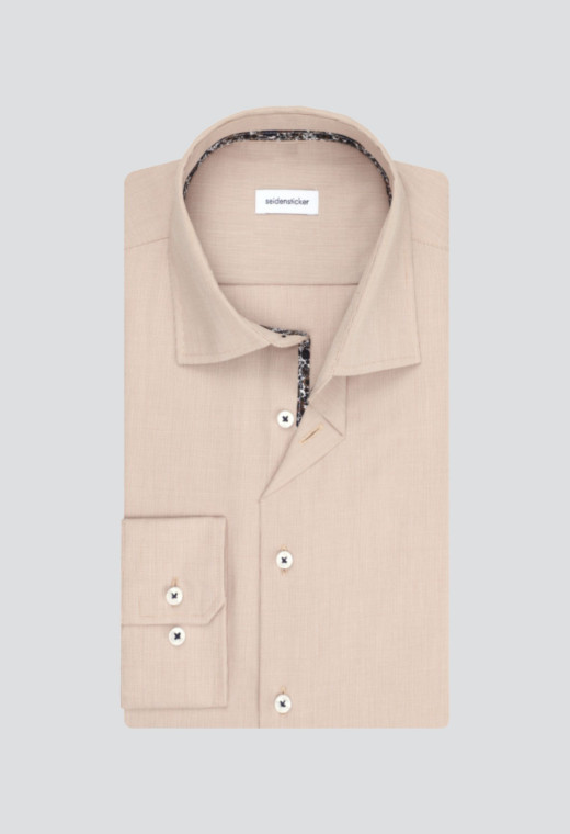 Chemise slim armurée beige