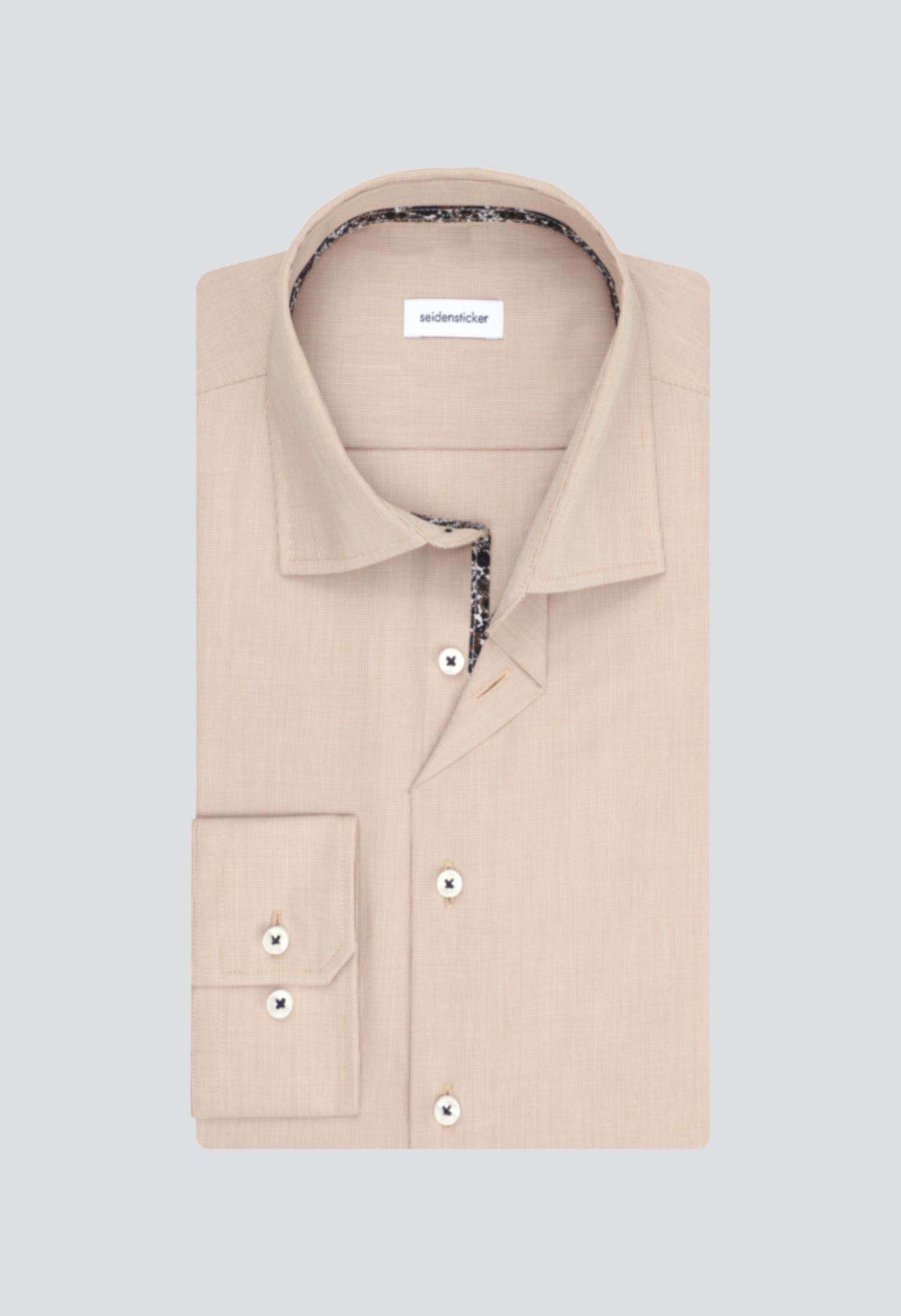 Chemise slim armurée beige