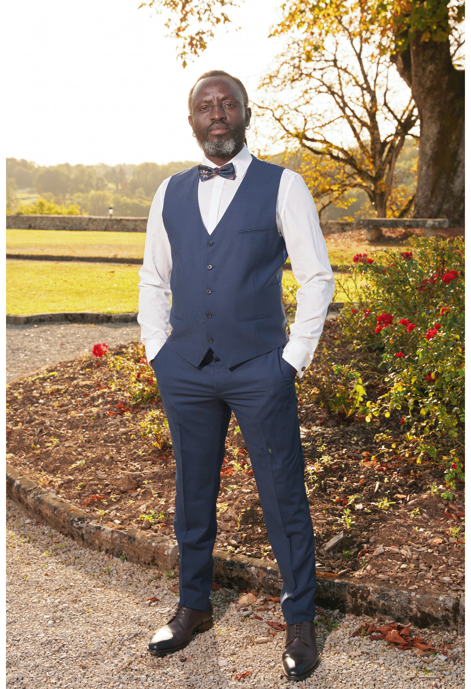 Gilet CHRIS marine à carreaux