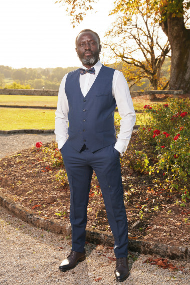 Gilet CHRIS marine à carreaux