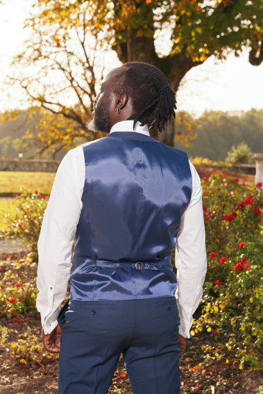 Gilet CHRIS marine à carreaux